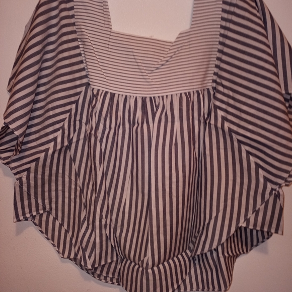 NWT MADEWELL TOP Butterfly Stripe Play Bluish Gray 2X - Picture 9 of 9